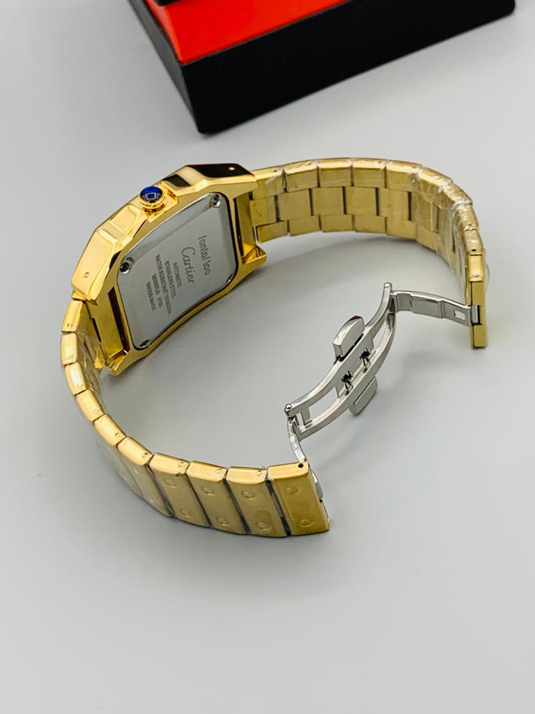 Cartier Square Dial Watch- Golden Black Dial – Time4Shops